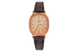 An Omega DeVille ladies wristwatch Year: 1980s Case Material: Gold Plated Case Diameter: 24mm Dial: 
