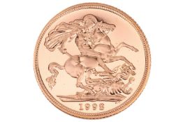 A 1992 Proof Sovereign, in capsule and Royal Mint box, the certificate numbered 2058.