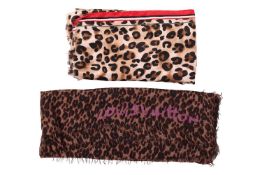 A Louis Vuitton X Stephen Sprouse graffiti signature leopard stole, brown colour with purple accents