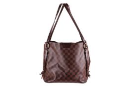 Louis Vuitton - a Cabas Rivington tote in Damier Ebene coated canvas, bucket shape with zipper gusse