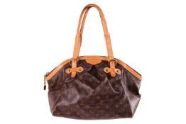 Louis Vuitton - a Tivoli GM shoulder bag in brown monogrammed coated canvas, with tanned leather tri