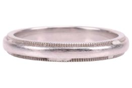 Tiffany & Co. - a 'Tiffany Together' millegrain band ring, measuring approximately 3.1mm wide, i