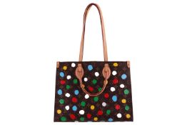 Louis Vuitton X Yayoi Kusama - 'Infinity dots' On the Go MM, circa 2023, multicoloured dots on brown