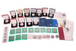 A collection of twelve cased silver proof coins, with certificates, comprising: 1996 £2 Celebration 
