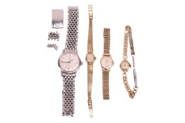 Four watches; comprising an Omega Seamaster wristwatch, with a stainless steel bracelet strap, in a 