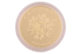 Royal Canadian Mint, 1986 $100 gold proof coin, 16.9g, limited edition numbered 54671, in original p