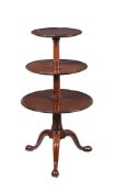 A MAHOGANY THREE TIER DUMB WAITER, IN GEORGE III STYLE