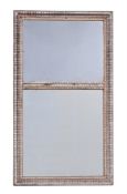 A SILVERED WOOD PIER MIRROR