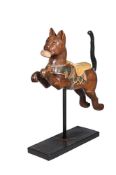 A BALINESE POLYCHROME MODEL OF CAT