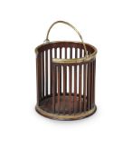 A GEORGE III MAHOGANY AND BRASS BOUND PLATE BUCKET