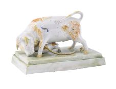 AN ENGLISH PEARLWARE BULL BAITING GROUP