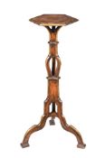 AN OAK, WALNUT AND PARCEL GILT TORCHERE IN WILLIAM & MARY STYLE