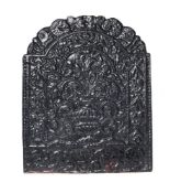 A CAST IRON FIRE BACK