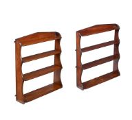 A MATCHED PAIR OF VICTORIAN MAHOGANY SHELVES