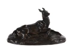 AFTER 'AVEUGLE', A BRONZE MODEL OF A RECLINING DEER