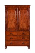 A VICTORIAN MAHOGANY LINEN PRESS