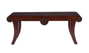 A MAHOGANY STOOL OR HALL BENCH IN REGENCY STYLE