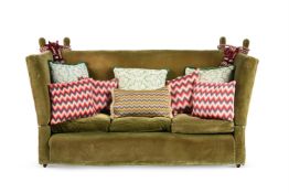 A VELVET UPHOLSTERED ' KNOLE' SOFA