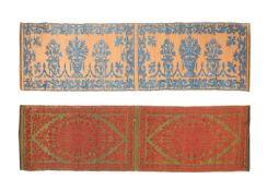 TWO CUT VELVET PANELS, PROBABLY ITALIAN OR FRENCH, 19TH CENTURY