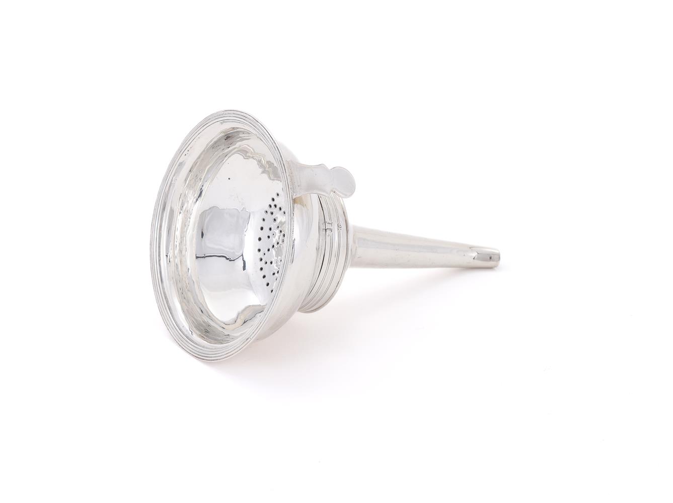 A GEORGE III SILVER WINE FUNNEL