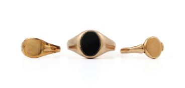 THREE SIGNET RINGS