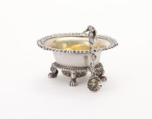 A GEORGE IV SILVER OVAL SALT