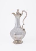 Y A VICTORIAN SILVER HEXAGONAL BALUSTER EWER