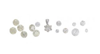 † A SINGLE STONE LAZER DRILLED DIAMOND PENDANT