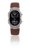 PHILIP STEIN, TESLAR, A STAINLESS STEEL AND DIAMOND WRIST WATCH
