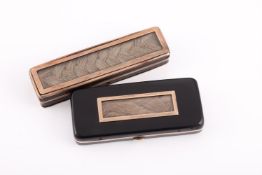 Y TWO GEORGIAN TORTOISESHELL AND HAIR WORK PATCH BOXES
