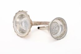 A GEORGE III SILVER WINE FUNNEL