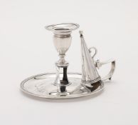 A GEORGE III SILVER CHAMBERSTICK