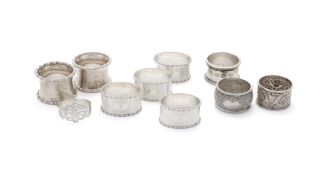 A COLLECTION OF SILVER NAPKIN RINGS