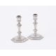 A PAIR OF VICTORIAN SILVER TAPER STICKS - Image 1 of 2