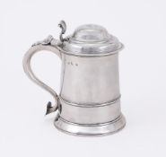 A GEORGE II SILVER TANKARD
