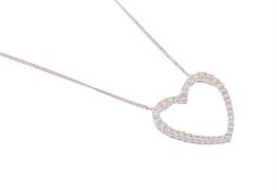 A DIAMOND HEART PENDANT ON CHAIN