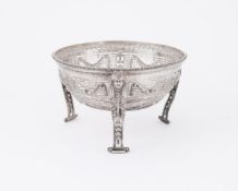 A SILVER CIRCULAR BASKET