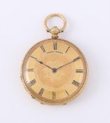 BAUME, A SWISS GOLD OPEN FACE POCKET WATCH