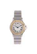 CARTIER, SANTOS RONDE, A LADY'S BI-METAL BRACELET WATCH