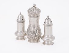A VICTORIAN SILVER CASTOR