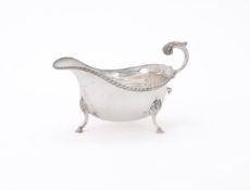 A SILVER OVAL SAUCE BOAT