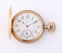 D. & S. GRUEN, A GOLD COLOURED KEYLESS WIND FULL HUNTER POCKET WATCH