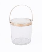 A SILVER MOUNTED AND GLASS ICE BUCKET