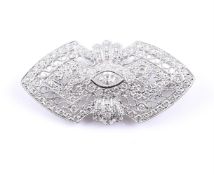 A DIAMOND PANEL BROOCH