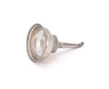 A GEORGE III IRISH SILVER WINE FUNNEL