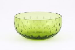 HÈRMES, FANFARE, A GREEN CRISTAL GLASS BOWL