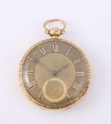 PETER DUNNE, AN 18 CARAT GOLD OPEN FACE POCKET WATCH