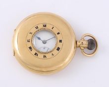 ROLEX, A 9 CARAT GOLD KEYLESS WIND HALF HUNTER POCKET WATCH