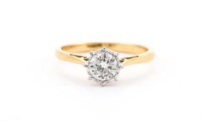 A SINGLE STONE DIAMOND RING, BIRMINGHAM 1971