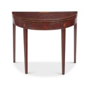 A GEORGE III MAHOGANY AND INLAID CARD TABLE CIRCA 1780